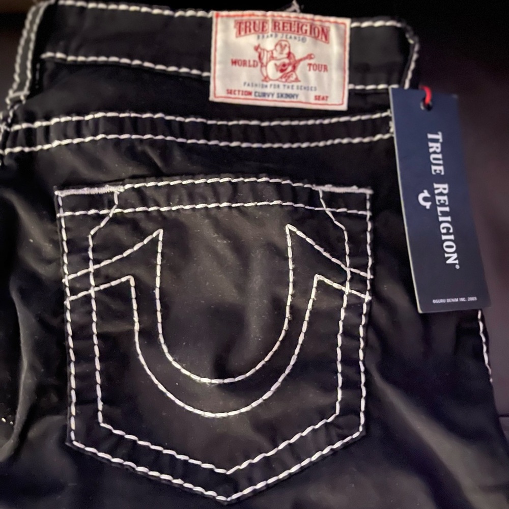 True Religion Black Skinny Jeans Size 33